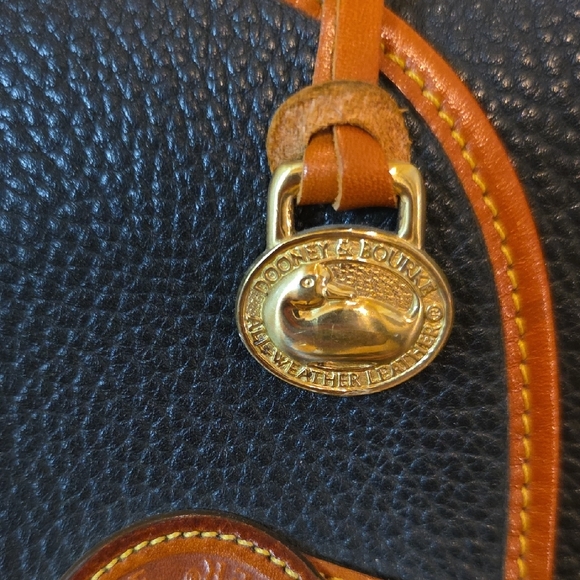 Dooney & Bourke Black and Brown Leather Satchel - Picture 8 of 8